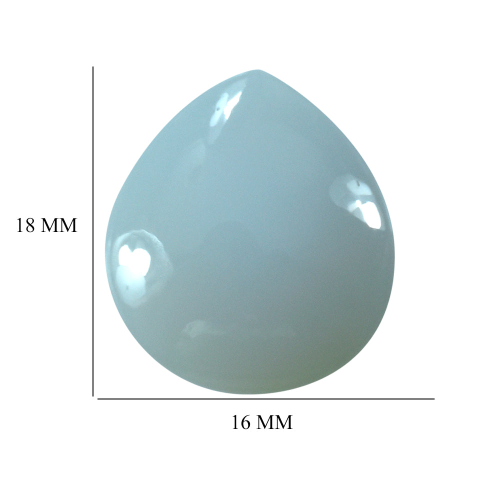 NATURAL CHALCEDONY PEAR CAB 18X16MM 6.72 Cts.