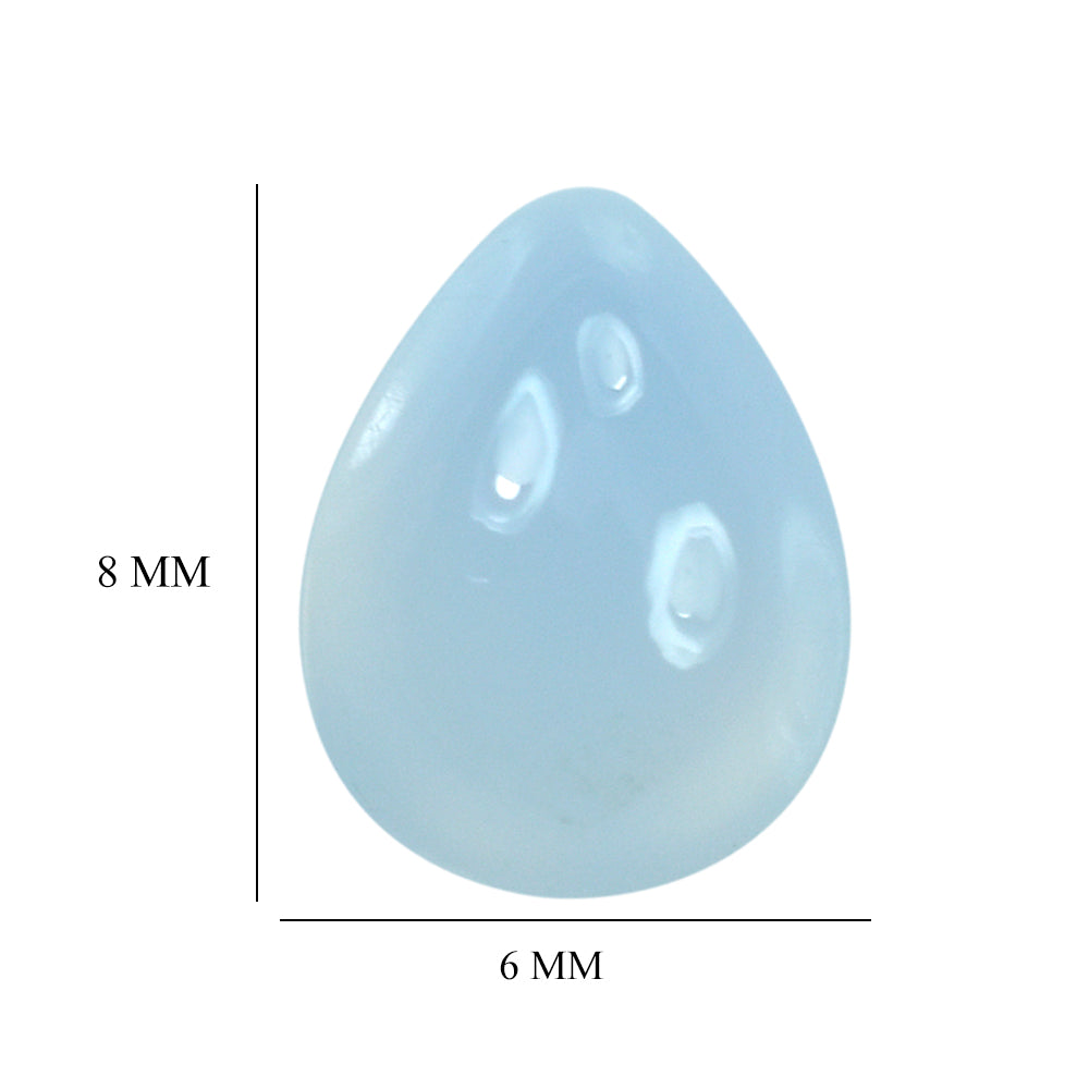 NATURAL CHALCEDONY PEAR CAB 8X6MM 1.13 Cts.