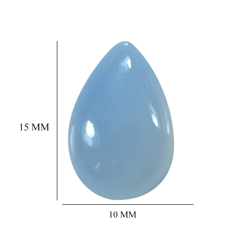 NATURAL CHALCEDONY PEAR CAB 15X10MM 6.40 Cts.