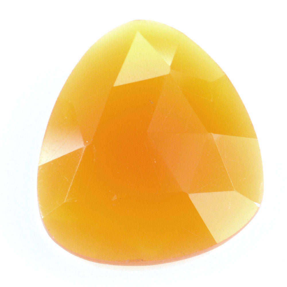 PAPAYA CHALCEDONY ROSE CUT BRIOLETTE PEARISH 18X16MM 7.03 Cts.