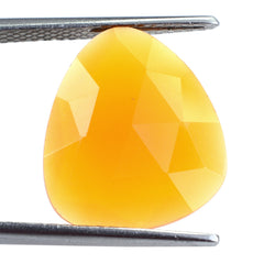 PAPAYA CHALCEDONY ROSE CUT BRIOLETTE PEARISH 18X16MM 7.03 Cts.