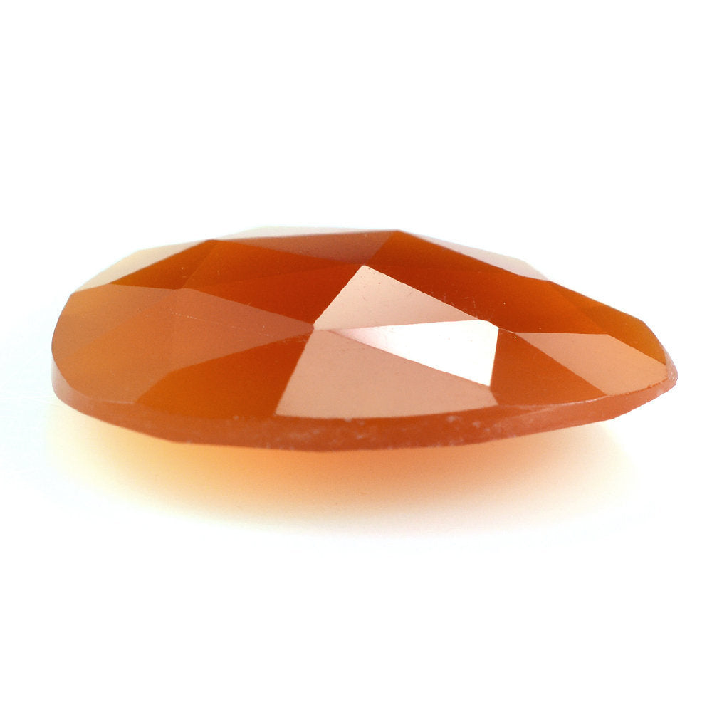 PAPAYA CHALCEDONY ROSE CUT BRIOLETTE PEARISH 18X16MM 6.90 Cts.