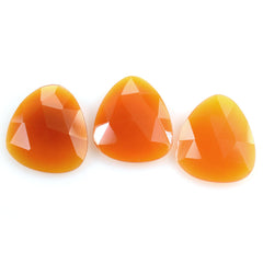 PAPAYA CHALCEDONY ROSE CUT BRIOLETTE PEARISH 18X16MM 6.90 Cts.