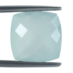 DYED PERU CHALCEDONY BRIOLETTE CUSHION (SHARP CORNERS) 14MM 9.16 Cts.