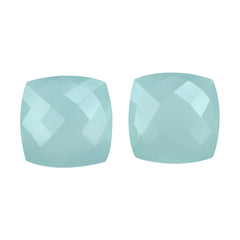 DYED PERU CHALCEDONY BRIOLETTE CUSHION (SHARP CORNERS) 14MM 9.16 Cts.