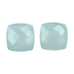 DYED PERU CHALCEDONY BRIOLETTE CUSHION (SHARP CORNERS) 14MM 9.16 Cts.