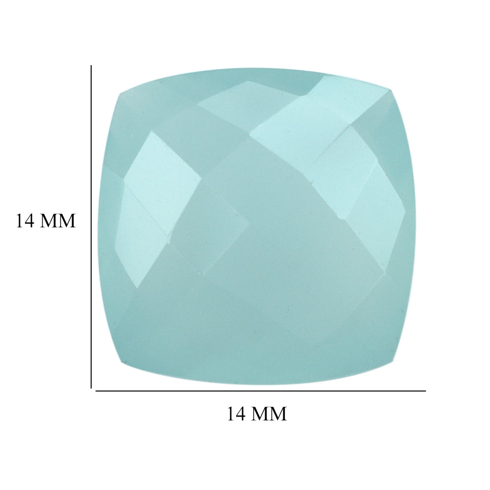 DYED PERU CHALCEDONY BRIOLETTE CUSHION (SHARP CORNERS) 14MM 9.16 Cts.