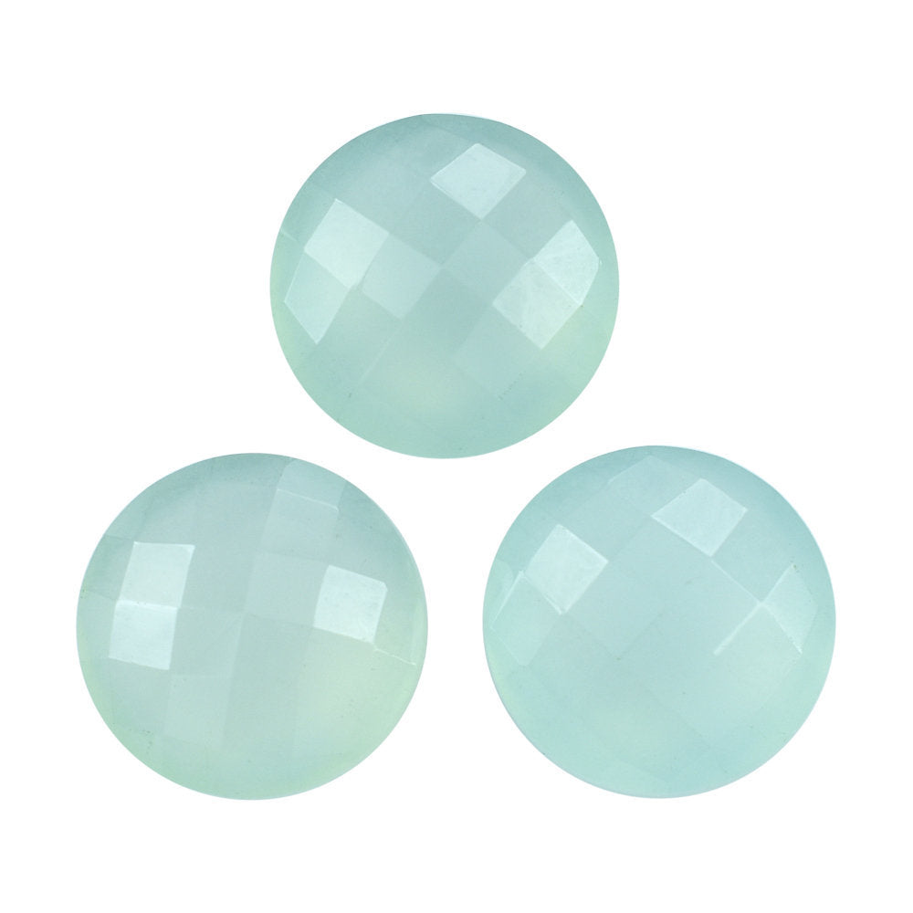 DYED PERU CHALCEDONY BRIOLETTE ROUND 13MM 6.43 Cts.