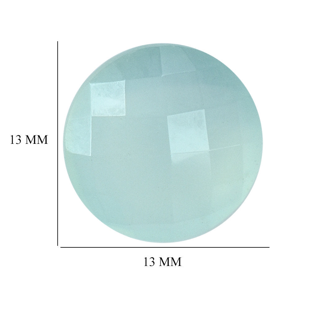 DYED PERU CHALCEDONY BRIOLETTE ROUND 13MM 6.43 Cts.