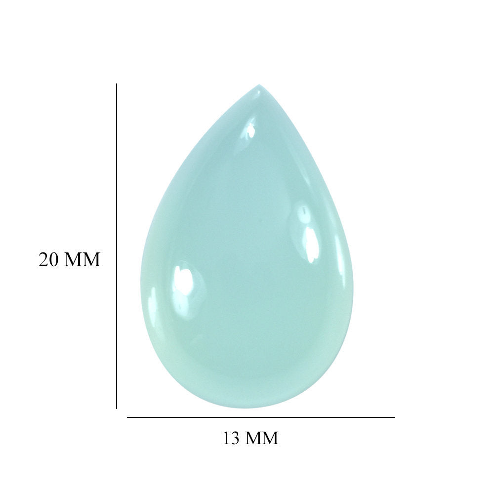 DYED PERU CHALCEDONY PEAR CAB 20X13MM 14.07 Cts.