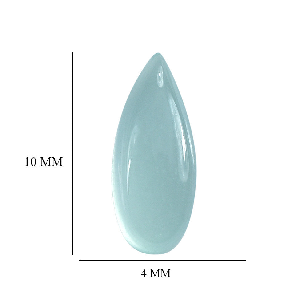 DYED PERU CHALCEDONY PEAR CAB 10X4MM 0.79 Cts.