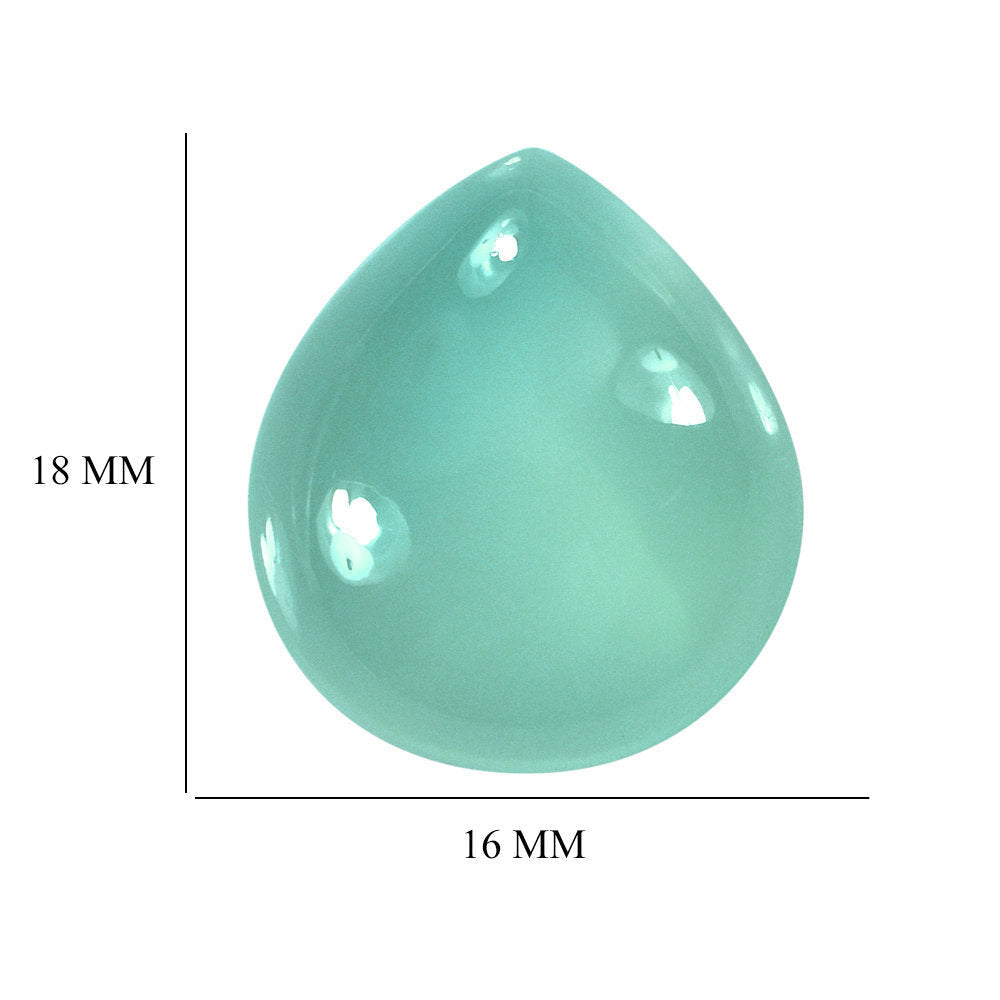 DYED PERU CHALCEDONY PEAR CAB 18X16 MM 11.70 Cts.