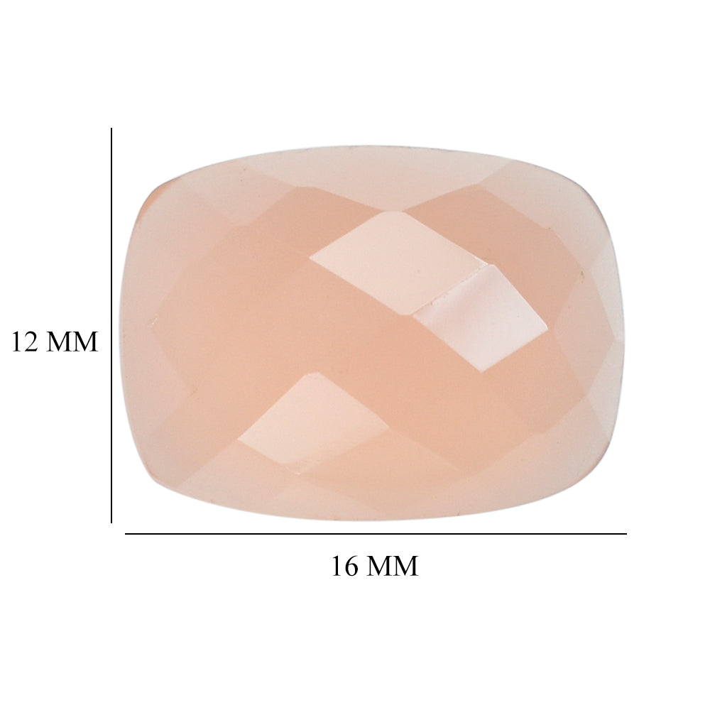 DYED PINK CHALCEDONY CHECKER CUSHION CAB (MEDIUM/CLEAN) 16X12MM 8.50 Cts.