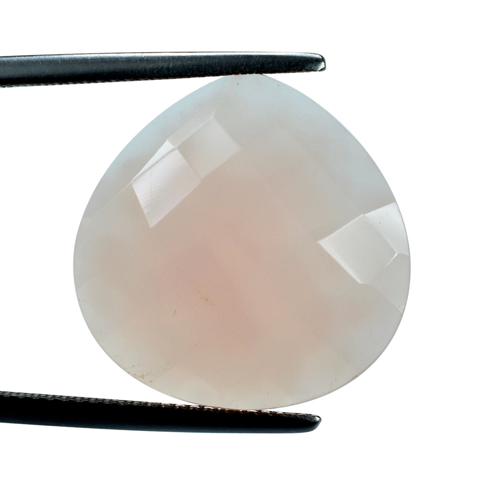 DYED PINK CHALCEDONY CHECKER PEAR CAB  20MM 12.60 Cts.