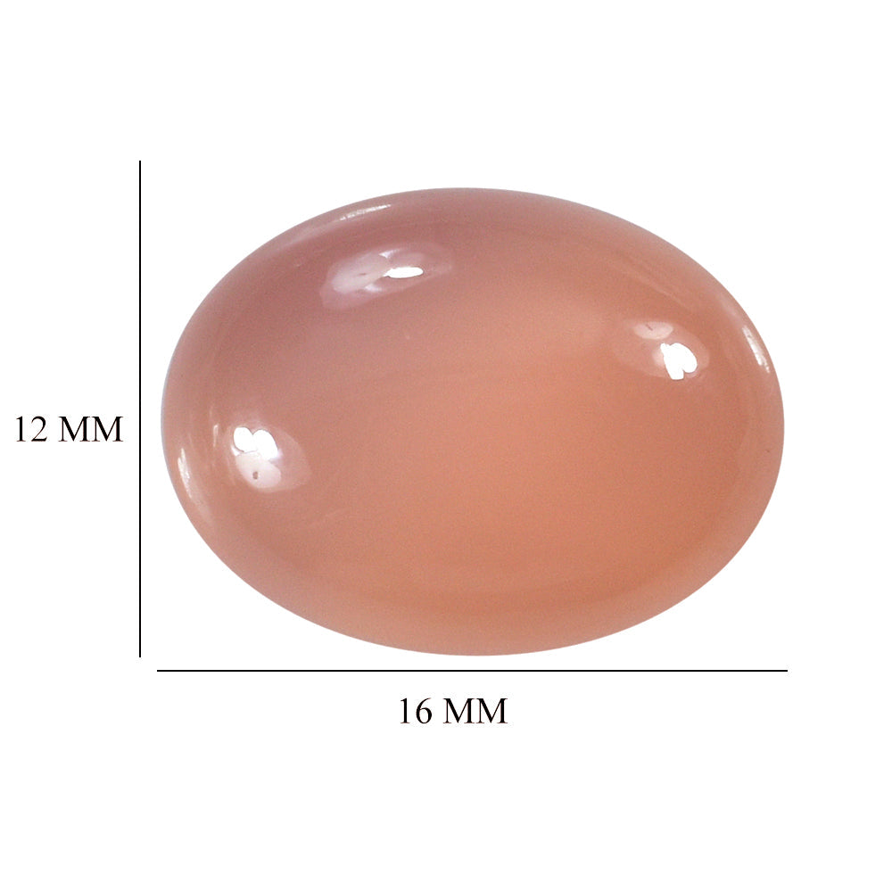 DYED PINK CHALCEDONY OVAL CAB 16X12MM 8.75 Cts.