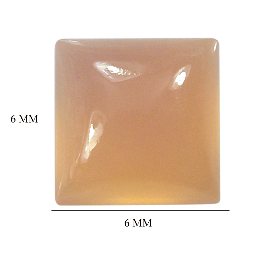 DYED PINK CHALCEDONY SQUARE CAB 6MM 1.48 Cts.
