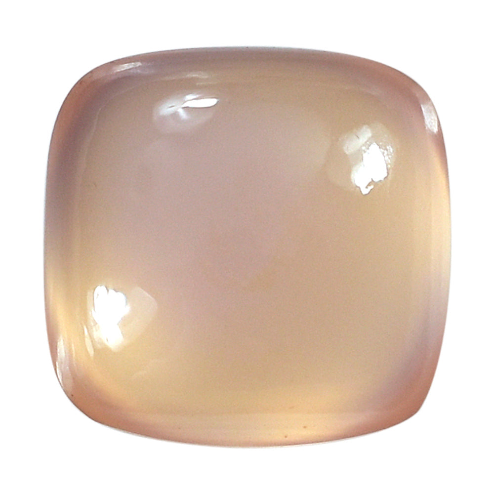 DYED PINK CHALCEDONY LENTIL CUSHION CAB 8MM 2.30 Cts.