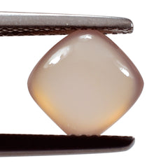 DYED PINK CHALCEDONY LENTIL CUSHION CAB 8MM 2.30 Cts.