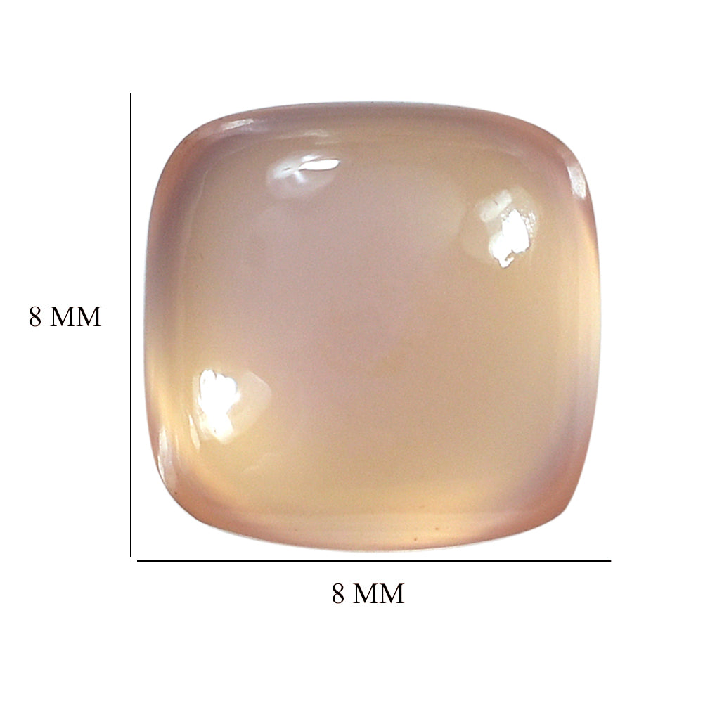 DYED PINK CHALCEDONY LENTIL CUSHION CAB 8MM 2.30 Cts.