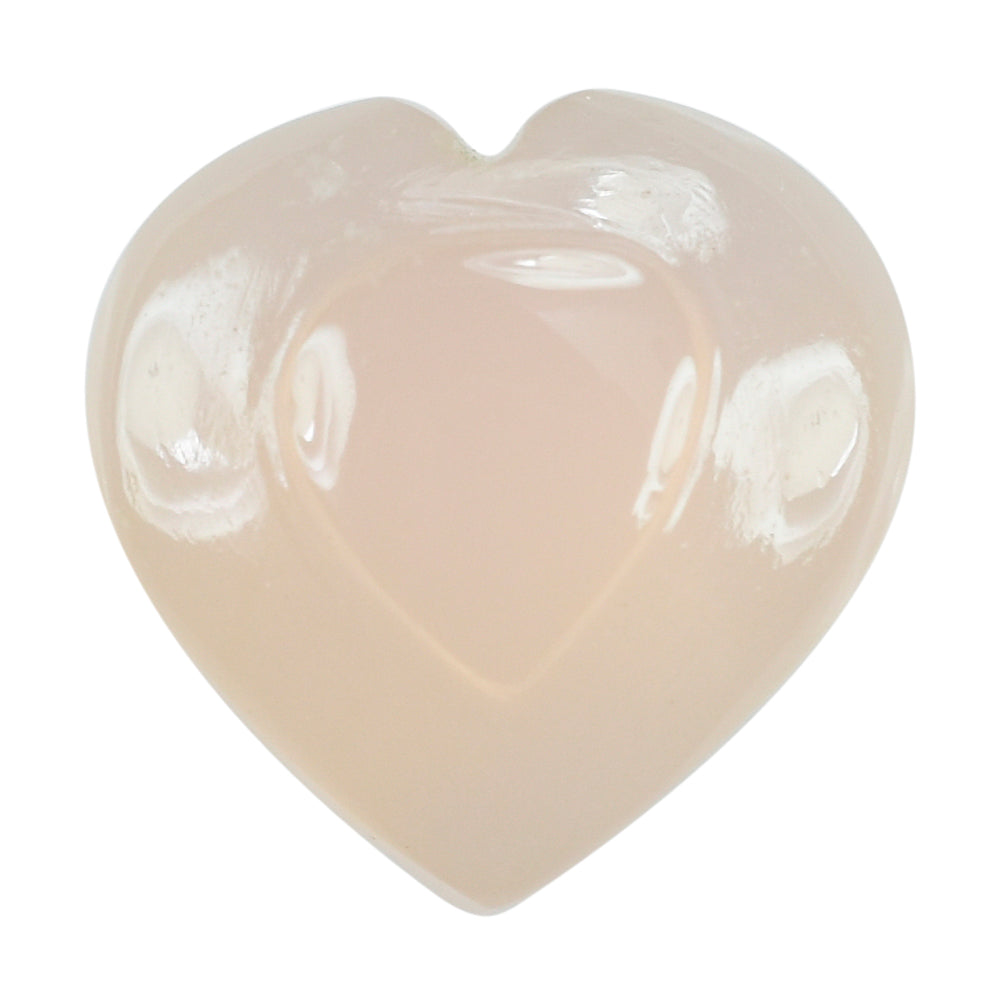 DYED PINK CHALCEDONY CARVED HEART PLATE 12MM 4.68 Cts.