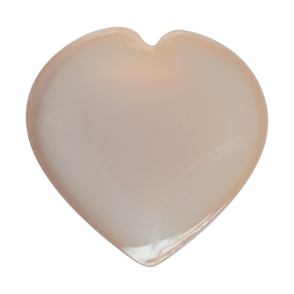 DYED PINK CHALCEDONY CARVED HEART PLATE 12MM 4.68 Cts.