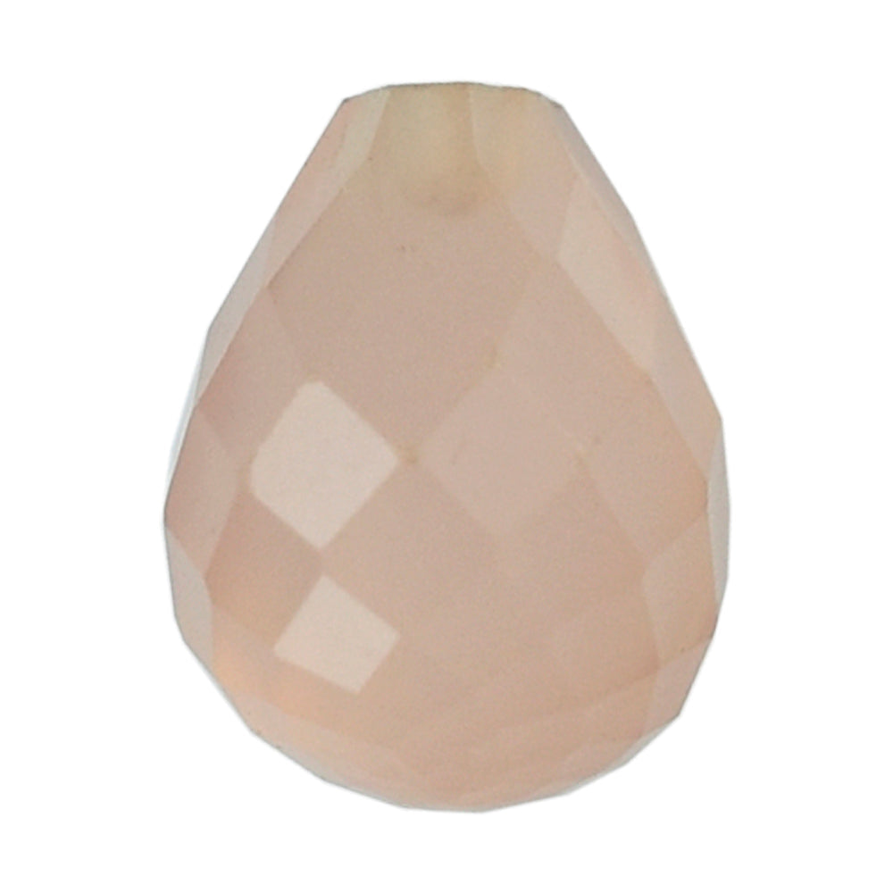 DYED PINK CHALCEDONY FACETED DROPS (HALF DRILL 0.70MM) 7X5MM 1.25 Cts.