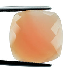 DYED PINK CHALCEDONY BRIOLETTE CUSHION  20MM 14.75 Cts.