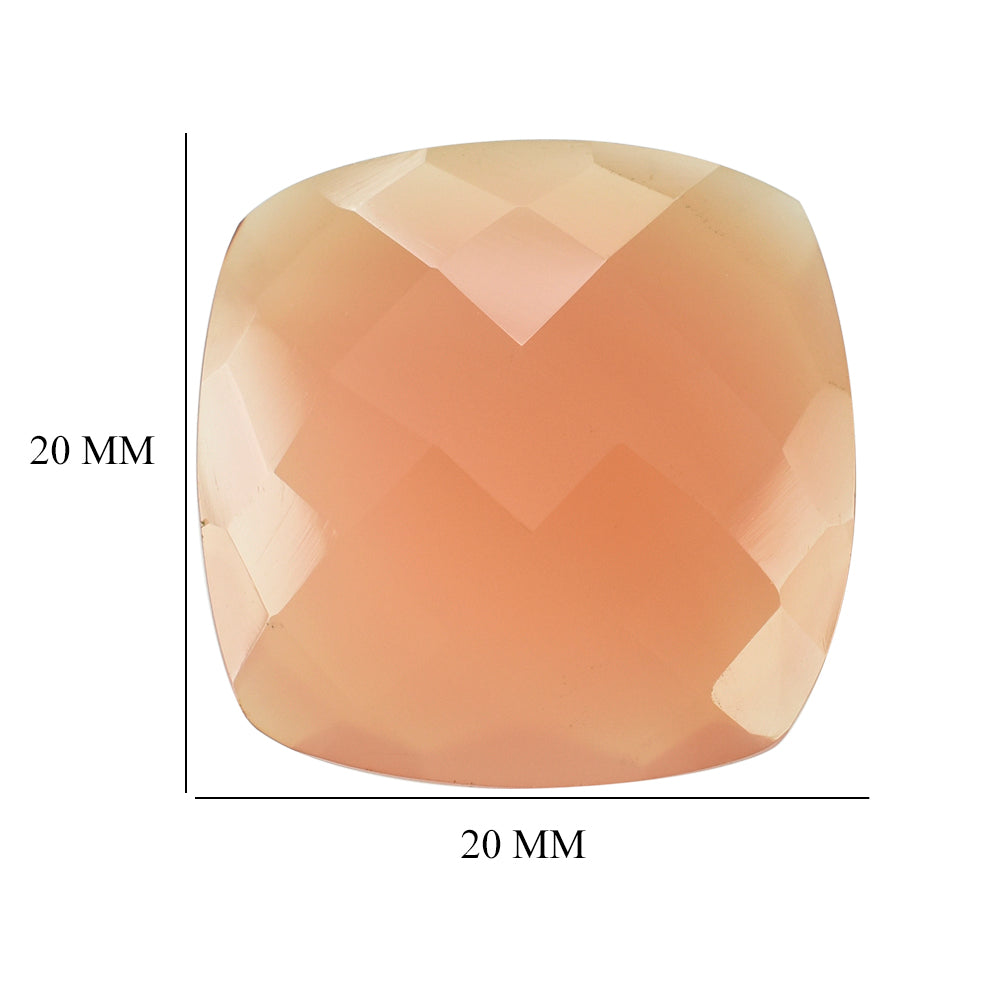 DYED PINK CHALCEDONY BRIOLETTE CUSHION  20MM 14.75 Cts.