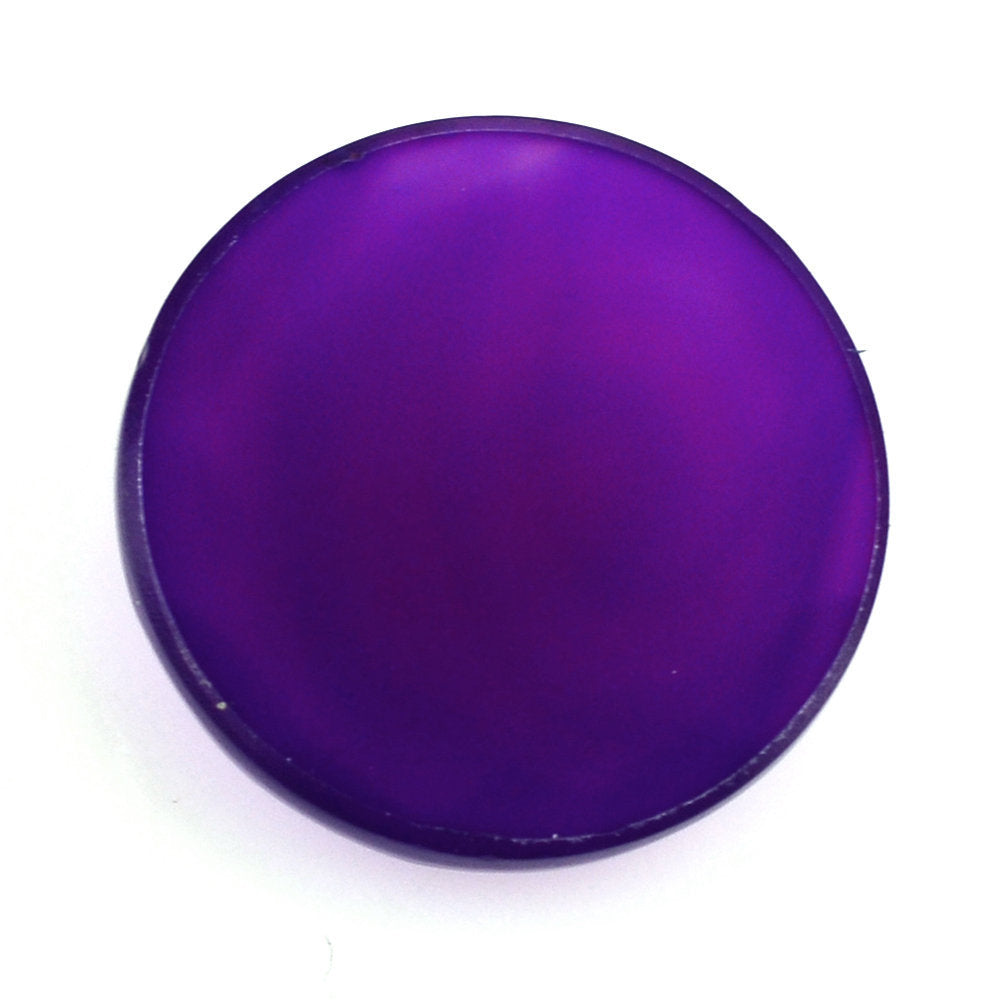 DYED PURPLE CHALCEDONY CHECKER ROUND CAB 12MM 3.50 Cts.