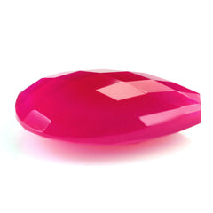 DYED RED FUCHSIA CHALCEDONY BRIOLETTE PEAR (HALF DRILL) 20X15MM 11.80 Cts.