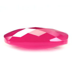 DYED RED FUCHSIA CHALCEDONY BRIOLETTE CUSHION (HALF DRILL) 20X15MM 12.60 Cts.