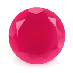 DYED RED FUCHSIA CHALCEDONY CUT ROUND 12MM 5.88 Cts.
