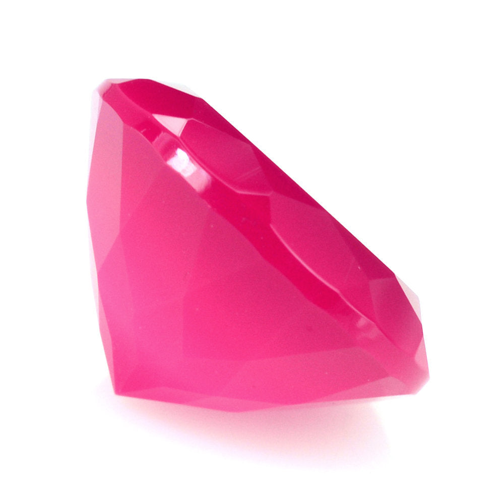 DYED RED FUCHSIA CHALCEDONY CUT ROUND 12MM 5.88 Cts.
