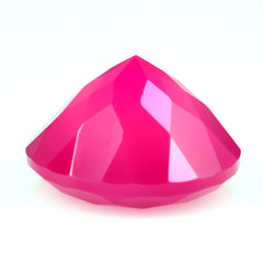 DYED RED FUCHSIA CHALCEDONY CUT ROUND 12MM 5.88 Cts.