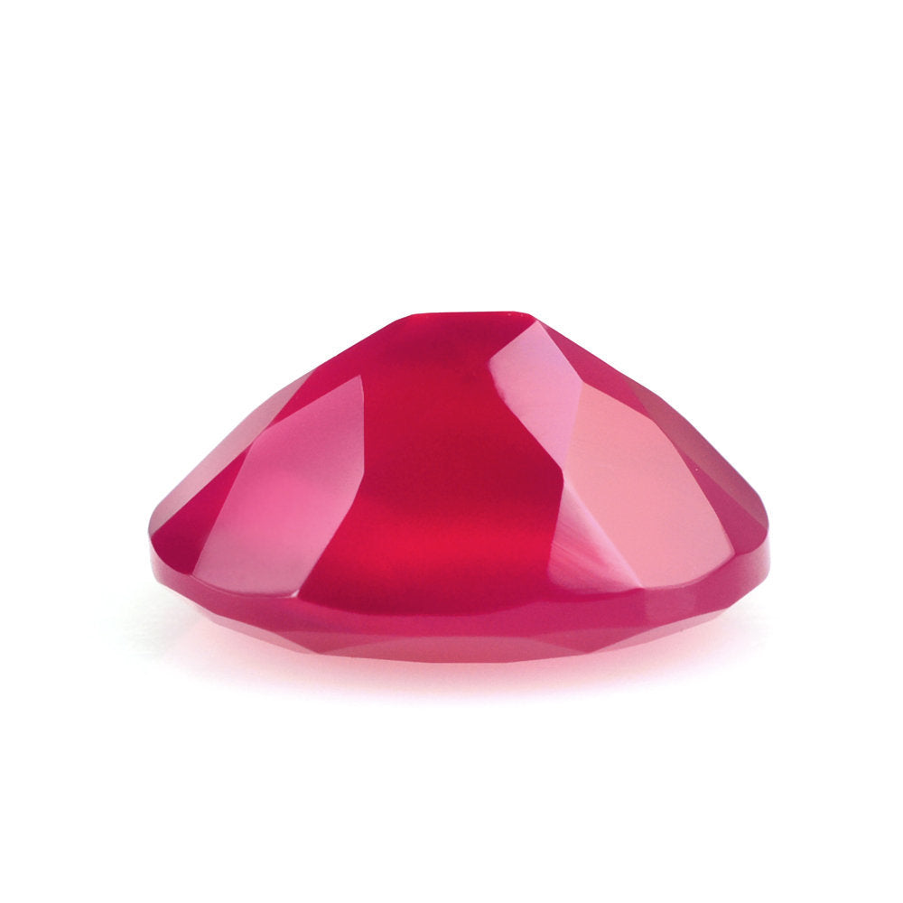 DYED RED FUCHSIA CHALCEDONY CUT OVAL 10X8MM 2.37 Cts.
