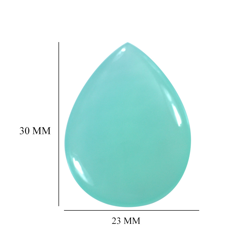 DYED PERU CHALCEDONY LENTIL PEAR 30X23MM 30.17 Cts.