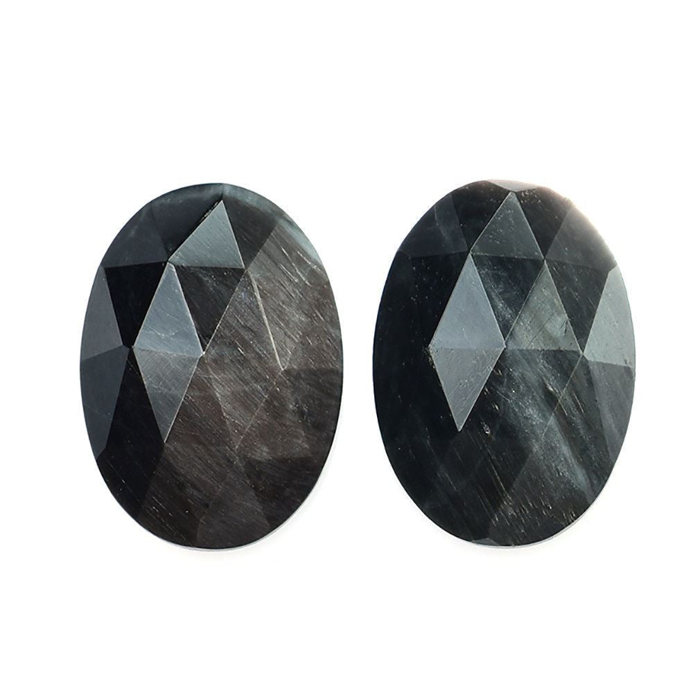 CAT'S EYE GREY ROSE CUT OVAL CAB (DARK) 14X10MM 1.17 Cts.