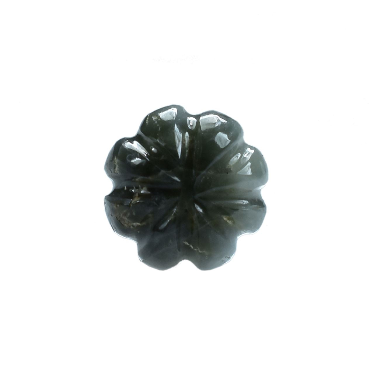 CAT'S EYE GREY MELON CARVED DROPS 12.00X8.00 MM 4.98 Cts.