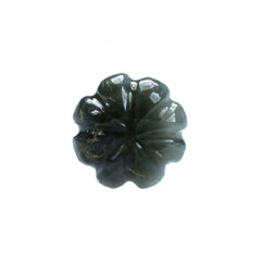 CAT'S EYE GREY MELON CARVED DROPS 12.00X8.00 MM 4.98 Cts.