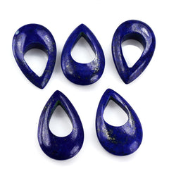 LAPIS LAZULI CARVED LENTIL PEAR WITH CARVED 25X15MM 9.20 Cts.
