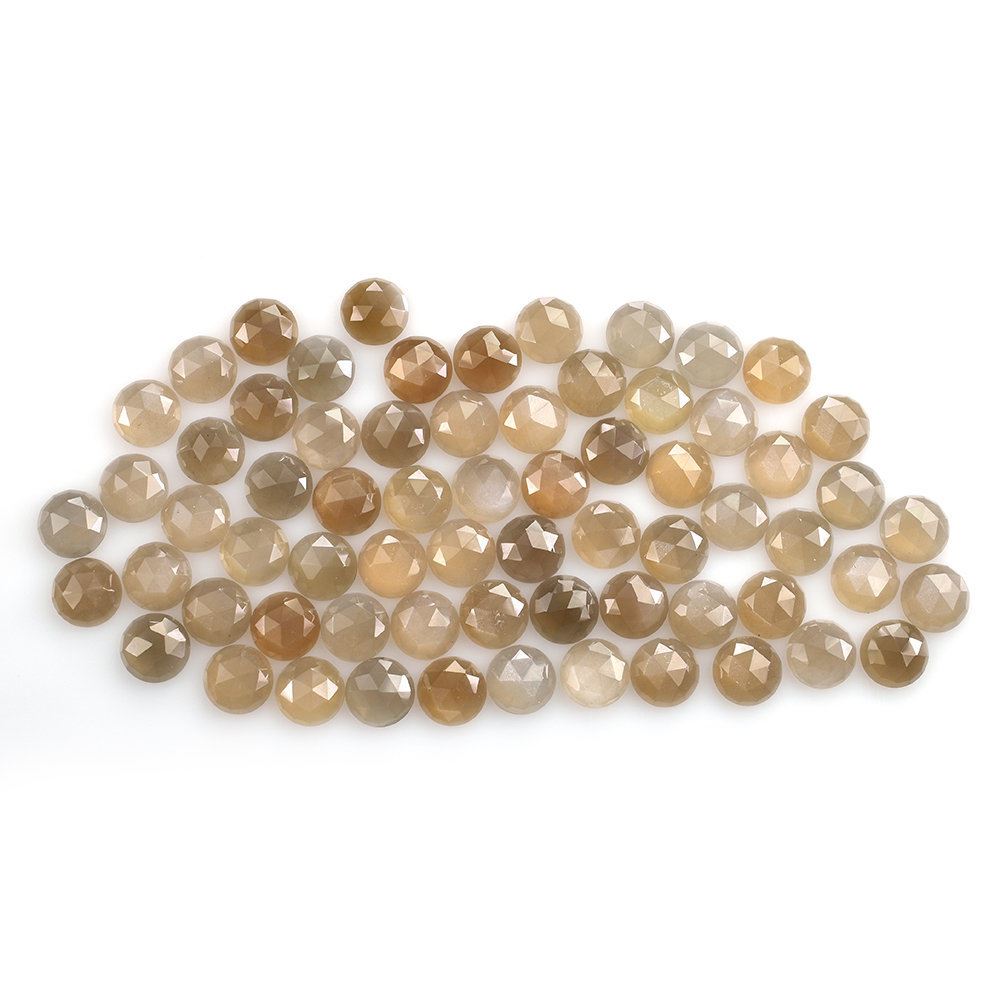 CHOCOLATE MOONSTONE ROSE CUT ROUND CAB (MEDIUM) 8.00MM 1.28 Cts.
