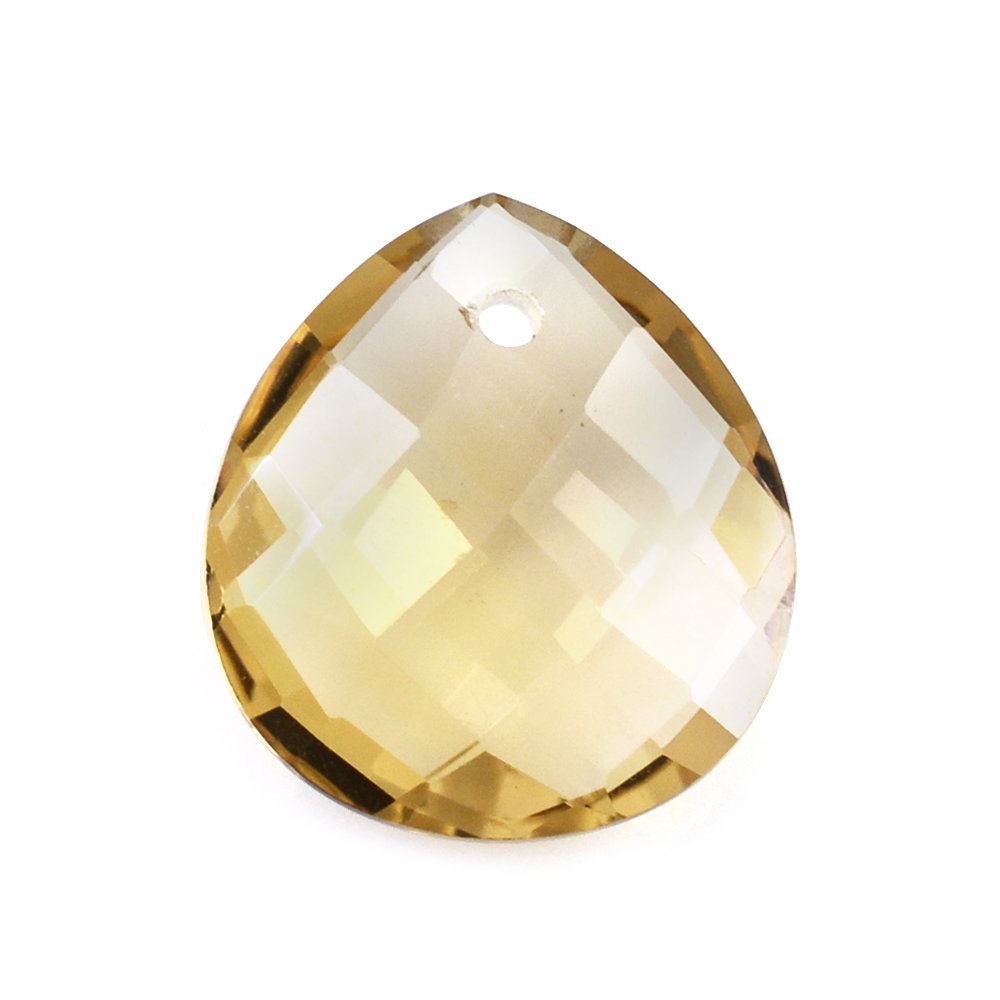 CHAMPAGNE QUARTZ BRIOLETTE PEAR (FULL DRILL)  11X10MM 2.50 Cts.