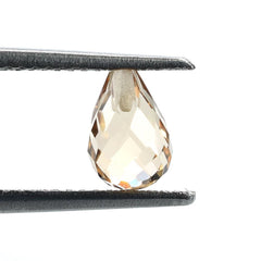 CHAMPAGNE QUARTZ FACETED DROPS (HALF DRILL-0.80MM) 7X5MM 1.47 Cts.