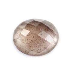 CHAMPAGNE SUNSTONE CHECKER OVAL CAB 12X10MM 3.57 Cts.