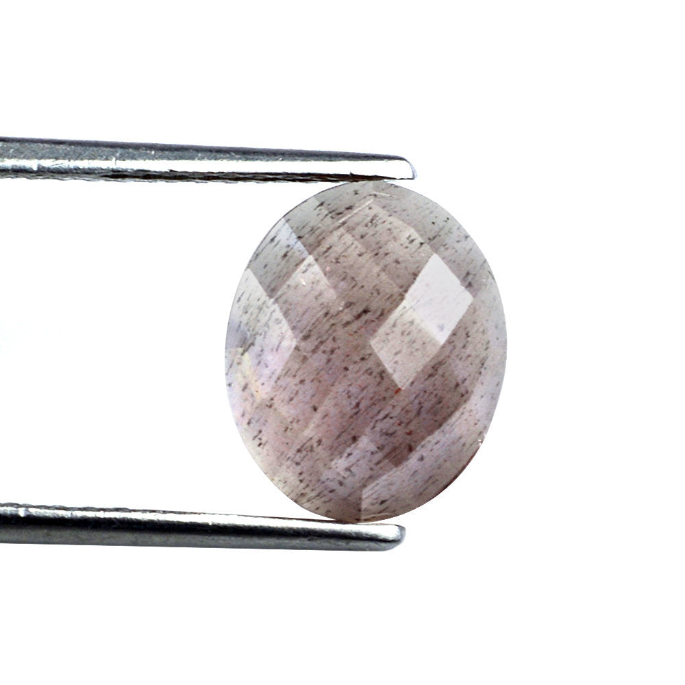 CHAMPAGNE SUNSTONE CHECKER OVAL CAB 12X10MM 3.57 Cts.