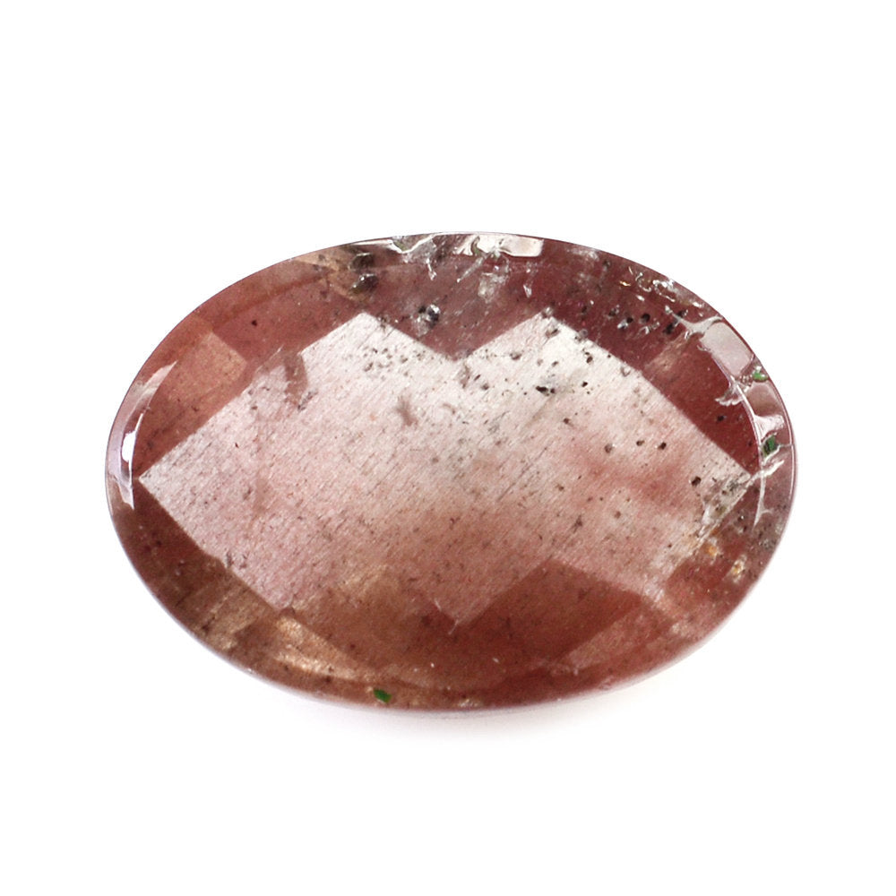 CHAMPAGNE SUNSTONE CHECKER OVAL CAB 14X10MM 5.22 Cts.