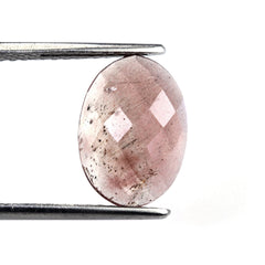CHAMPAGNE SUNSTONE CHECKER OVAL CAB 14X10MM 5.22 Cts.