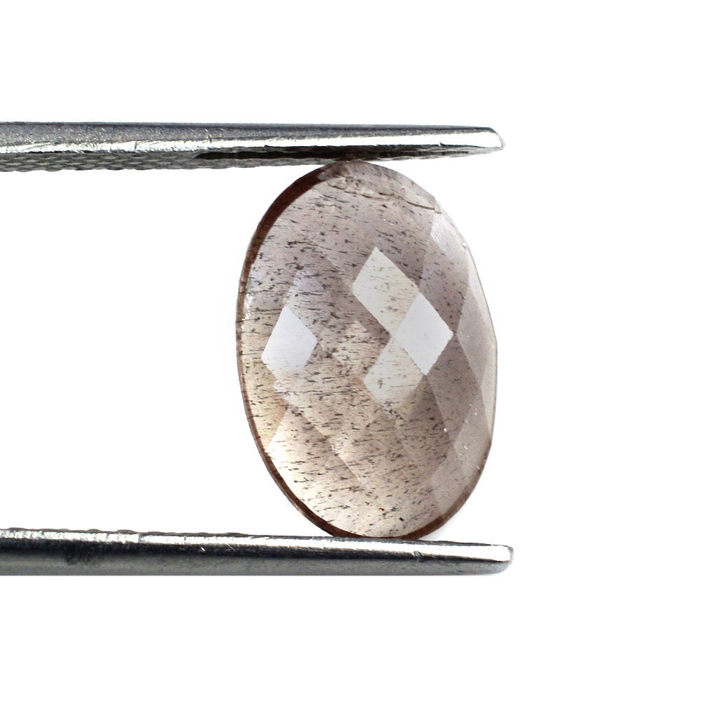 CHAMPAGNE SUNSTONE CHECKER OVAL CAB 14X10MM 3.50 Cts.