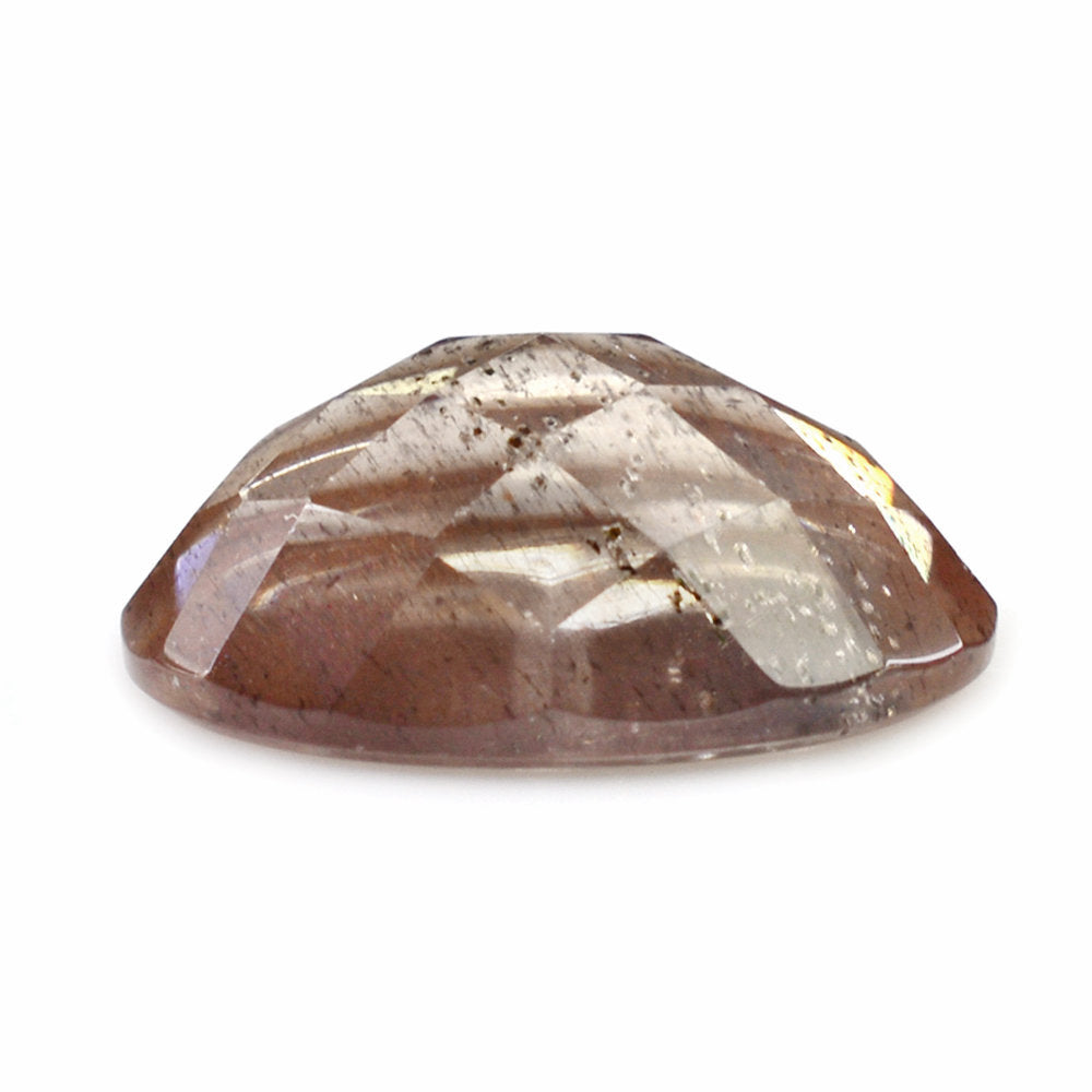 CHAMPAGNE SUNSTONE CHECKER OVAL CAB 14X10MM 4.99 Cts.