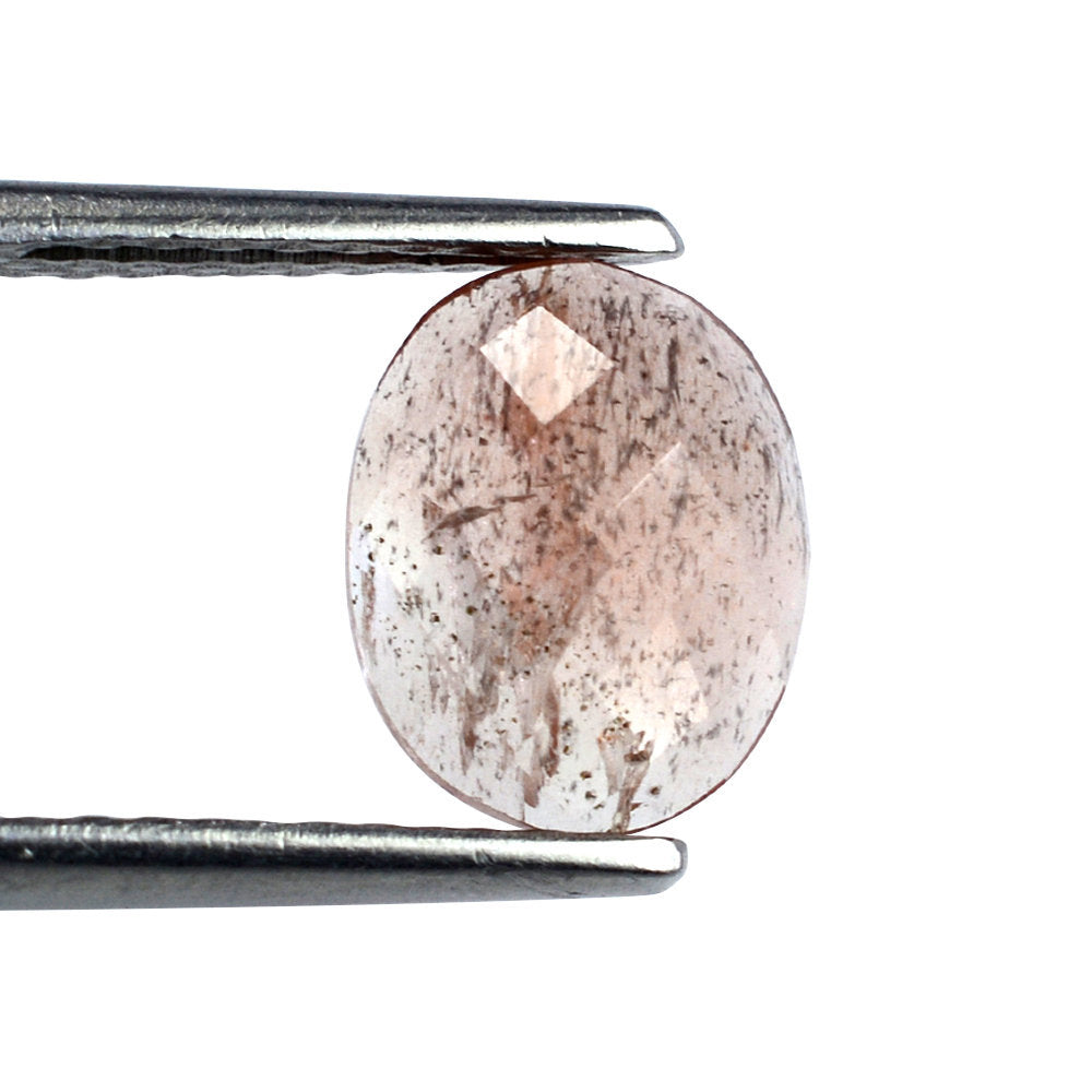 CHAMPAGNE SUNSTONE CHECKER OVAL CAB 10X8MM 2.36 Cts.
